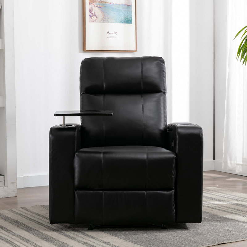 Latitude Run® Ryun 33.1'' Wide Breathable Leather Power Recliner